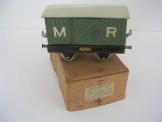 Early Hornby Gauge 0 Solid Base MR Luggage Van, Boxed