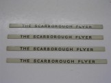 4 x Hornby Gauge 0 Black on White ''The Scarborough Flyer'' Coach Boards