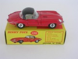 Dinky Toys 120 Jaguar E Type Red Body with Black Top, Boxed