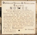 Dundalk Newry & Greenore Railway Cast Iron Fully Tilted Gate Notice