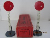 French Serie Hornby Gauge 0 Red Disc Signal Boxed with another unboxed