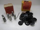 Post War Hornby Gauge 0 Incomplete Boxes of Milk Cans, Wheels and Axles
