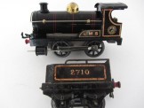 Early Hornby Gauge 0 Clockwork LMS Black 2710 Locomotive and Tender