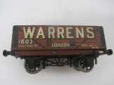Leeds Gauge 0 Wood and Paper Litho "Warrens" Private Owner Open Wagon