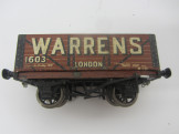 Leeds Gauge 0 Wood and Paper Litho "Warrens" Private Owner Open Wagon