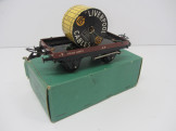 Postwar Hornby Gauge 0 No50 Low Sided Wagon with Cable Drum Boxed