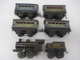 Scarce Early French Hornby Gauge 0 Nord Brown MI Locomotive and Tender 2526 and 4 French Hornby M1 Pullman Coaches