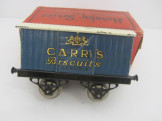 Early Hornby Gauge 0 Nut and Bolt "Carr's Biscuits" Private Owner Van Boxed