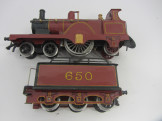 Hand made Gauge 0 12vDC Midland 4-2-2 Single Locomotive and Tender 650