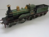 Rare Bing Live Steam Gauge Two GNR 4-2-2 Single Locomotive and Tender 7094
