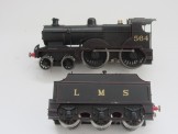 Commercially/Scratch Built Coarse Scale Gauge 0 12vDC Electric LMS Maroon Black 4-4-0 2P Locomotive and Tender 564