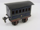 Very Early Marklin Gauge One Hand Enamelled 1st Class 4-wheeled Passenger Coach