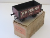 Leeds Gauge 0 Wood and Paper Litho " Warrens" Open Wagon Boxed