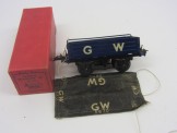 Hornby Gauge 0 Blue GW "B" Type Open Wagon with Tarpaulin Cover Boxed