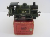 Early Hornby Gauge 0 Clockwork SR Green No1 Tank Locomotive B667 Boxed