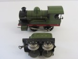 Very Early Hornby (Bing Type) Gauge 0 Clockwork GNR 0-4-0 Locomotive and Tender