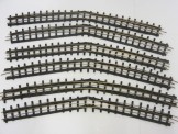 6 Scarce Bassett-Lowke Gauge 0 3ft 6inch Radius All Brass 3-rail Electric Double Length Curved Rails