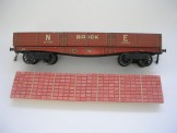 Bassett-Lowke Gauge 0 NE Bogie Brick Wagon. With manufactured immitation brick load