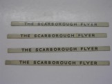 4 x Hornby Gauge 0 Black on White ''The Scarborough Flyer'' Coach Boards