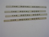 4 x Hornby Gauge 0 Black on White ''The Royal Scot'' Coach Boards