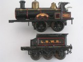 Rare Early Bing Gauge 0 Clockwork LNWR 4-4-0 ''Jupiter'' Locomotive and Tender No 1975
