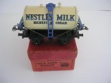 Rare Hornby Gauge 0 Black Chassis ''Nestles Milk'' Tank Wagon, Boxed