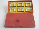 Rare Hornby Gauge 0 Railway Accessories No 8 Notice Boards.  Rare set with Green bases