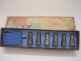 Early Hornby Gauge 0 Miniature Milk Cans with Truck, Boxed