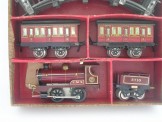 Early Hornby Gauge 0 Clockwork LMS No 1 Passenger Set, Boxed