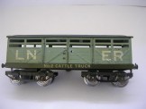 Early Hornby Gauge 0 Nut & Bolt Construction LNER No 2 Cattle Truck Lettered ''No 2 Cattle Truck''