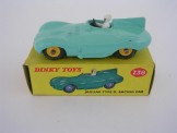 Dinky Toys 238 Jaguar Type D Racing Car Turquoise with Yellow plastic hubs, Boxed