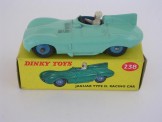 Dinky Toys 238 Jaguar Type D Racing Car Turquiose with Blue Diecast Hubs, Boxed