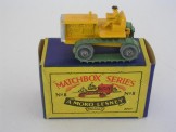 Matchbox 1-75 Series No 8 Caterpillar tractor 42mm Dark Yellow & Driver, Boxed