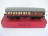 Rare Post War Hornby Gauge 0 LMS Brake Third No 2 Passenger Coach, Boxed