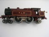 Rare French Hornby Gauge 0 Clockwork PLM Maroon 4-4-2 Tank Locomotive