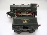 Rare Hornby Gauge 0 Clockwork Southern Black No 1 Special Locomotive and Tender B343