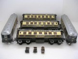 5 x Hornby Gauge 0 No 2 Special Pullman Coaches Repainted and Converted to Motorised Electric ''Brighton Belle'' Set