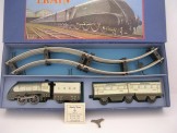 Hornby Gauge 0 Clockwork Steamlined ''Silver Link'' Set contained in Replica Set Box