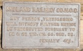 Midland Railway Co. NCC Cast Iron Trespass Notice