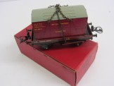 Postwar Hornby Gauge 0 No50 Low Sided Wagon with Furniture Container Boxed Wagon Boxed