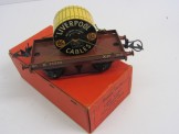 Postwar Hornby Gauge 0 BR Low Sided Wagon with Cable Drum Boxed