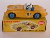 Dinky Toys 109 Austin Healey ''100'' Sports Yellow, Boxed