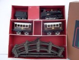 Early Hornby Gauge 0 Clockwork LNWR Zulu Passenger Set, Boxed