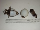 Globe lamp assembly for  lamp standard together with another glass globe and glass top for Station Lamp
