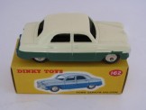 Dinky Toys 162 Ford Zephyr Saloon.  Cream upper green lower, Boxed