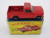 Matchbox Series 1-100 No 71 Jeep Gladiator Pick Up Truck.  Red with green interior BPW, Boxed