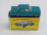 Matchbox Series 1-100 No 33 Ford Zephyr III.  Sea green with SPW, Boxed.