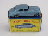 Matchbox Series 1-100 No 44 Rolls Silver Cloud.  Metallic blue with SPW, Boxed.