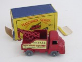 Matchbox Series 1-100 No 13 Thames Trader Wreck Truck.  24 Tread GPW, Boxed.