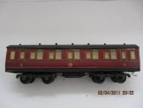 Leeds Model Co Gauge 0 Wood with Paper Litho LMS Third Class Bogie Coach